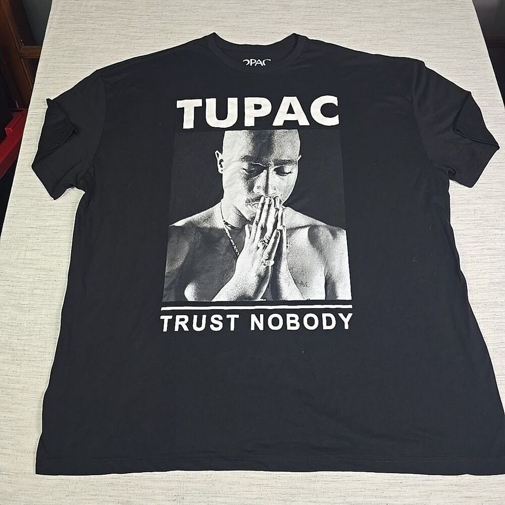New TUPAC Trust Nobody 2PAC Men’s Black T-shirt Tee Hip-hop Rap 3XL (54-56)